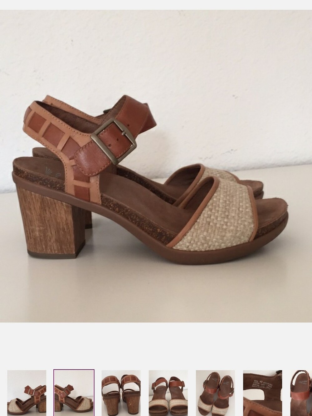 Dansko Debby Raffia blocked heel sandals - Picture 9 of 9